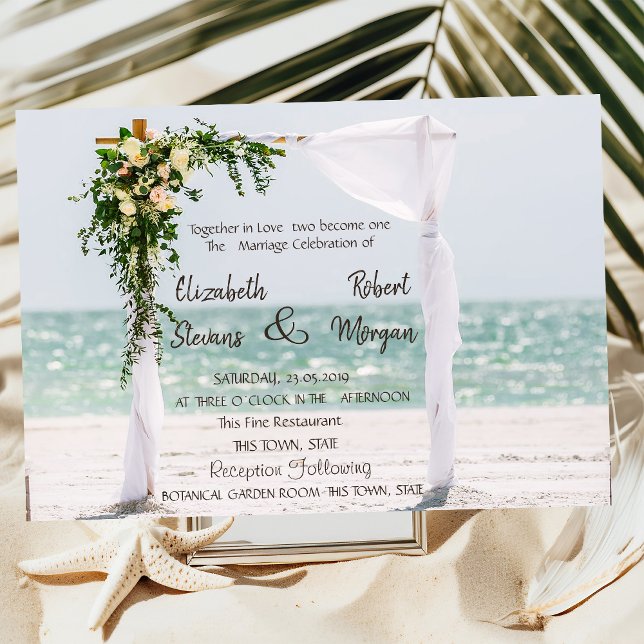 Invitación a la boda floral de Beach Wedding Arbor (Subido por el creador)