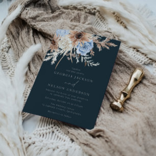 Invitación a la boda floral de Boho moderno