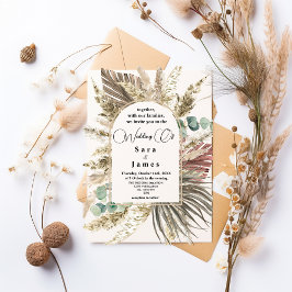 Invitación a la boda floral de Boho Neutral Rústic
