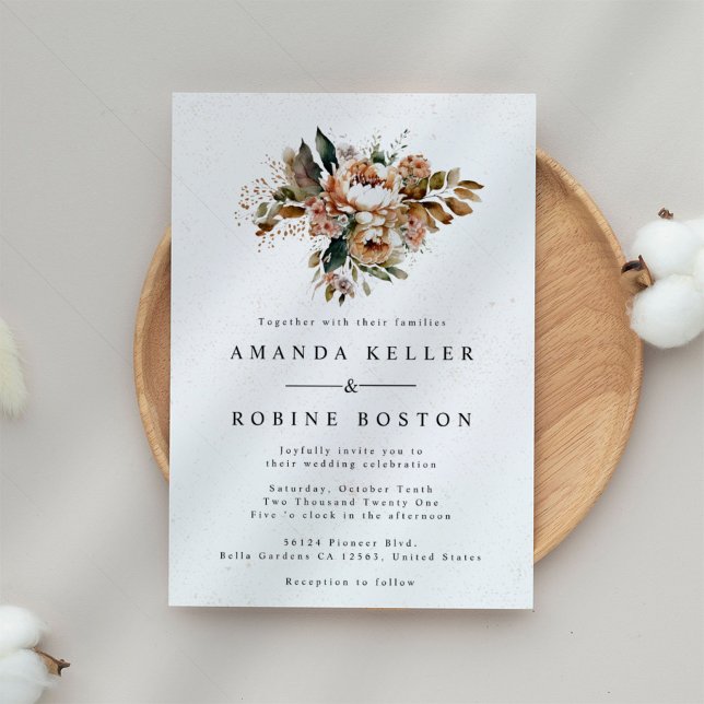 Invitación a la boda floral de boho rústico (Subido por el creador)