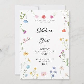 Invitación a la boda floral de bonito