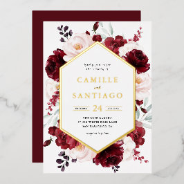 Invitación a la boda floral de Borgoña