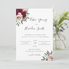Invitación a la boda floral de Borgoña