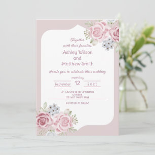 Invitación a la boda floral de Cinnamon Rosa