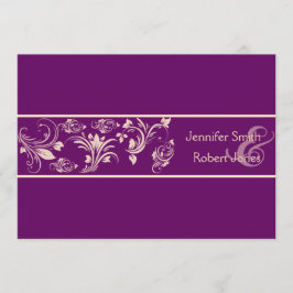 Invitación a la boda floral de ciruela y champán