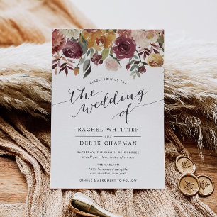 Invitación a la boda floral de color acuático de l