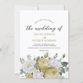 invitación a la boda floral de color acuático rúst