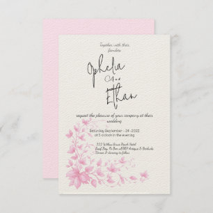 Invitación a la boda floral de color acuático vint