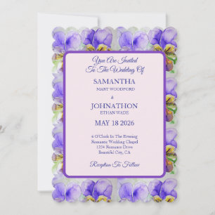 Invitación a la boda floral de color de agua de vi