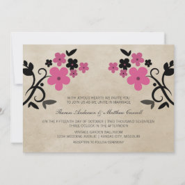 Invitación a la boda floral de color dulce y dulce