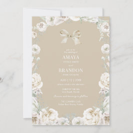 Invitación a la Boda Floral de Coquette de Oro