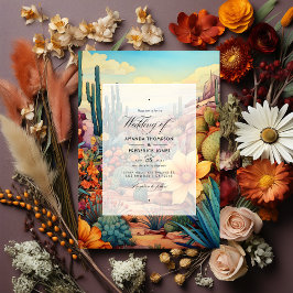 Invitación a la boda floral de Desert Hues