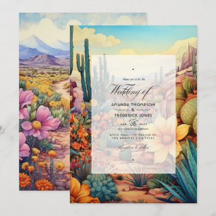 Invitación a la boda floral de Desert Hues