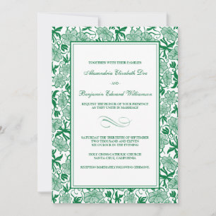 Invitación a la boda floral de esmeralda