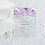 Invitación a la boda floral de espuma morada de la<br><div class="desc">Lavender Purple Sparkle Boda Floral Invitar Invitaciones Acrílicas Ver colección de coincidencias en Niche y Nest Store</div>
