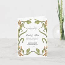 Invitación a la boda floral de estilo Art Nouveau