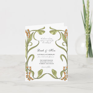 Invitación a la boda floral de estilo Art Nouveau 
