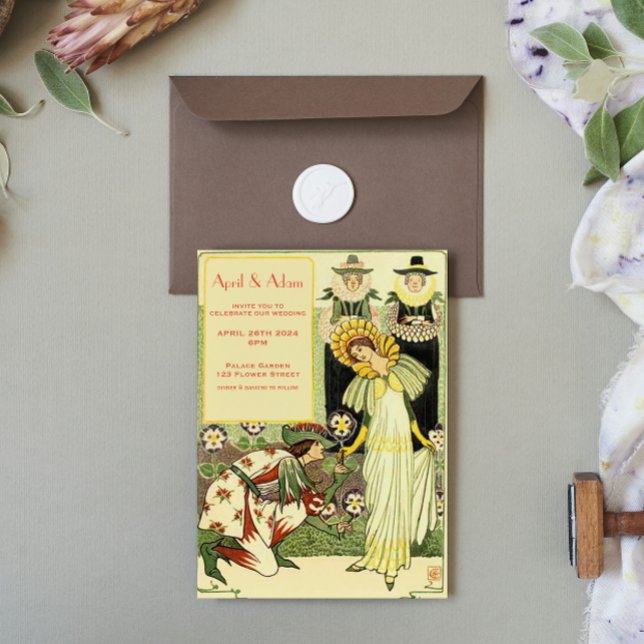 Invitación a la boda floral de estilo Art Nouveau  (Subido por el creador)