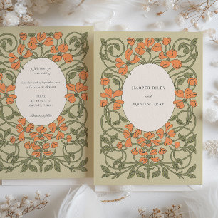 Invitación a la boda floral de estilo Art Nouveau 