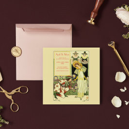 Invitación a la boda floral de estilo Art Nouveau 