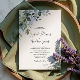 Invitación a la boda floral de Eucalyptus