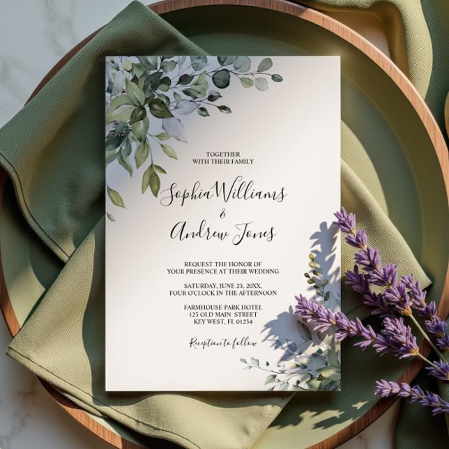 Invitación a la boda floral de Eucalyptus (Subido por el creador)