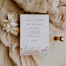 Invitación a la boda floral de flor silvestre de p