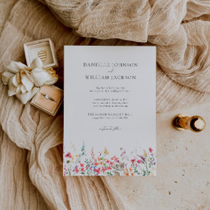 Invitación a la boda floral de flor silvestre de p