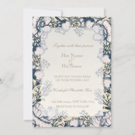 Invitación a la boda floral de flor vintage rústic