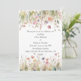 Invitación a la boda floral de flores silvestres
