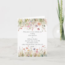Invitación a la boda floral de flores silvestres