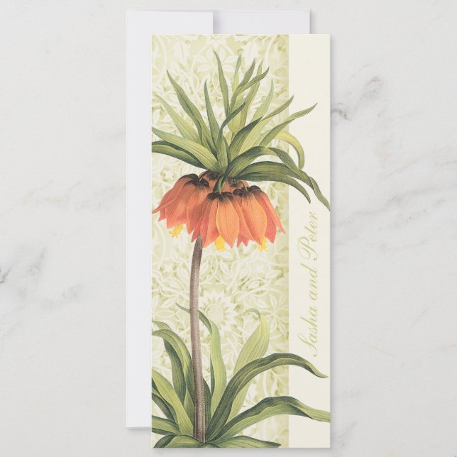 Invitación a la boda floral de Fritillaria 1 (Anverso)