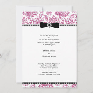 Invitación a la boda floral de Fuchsia