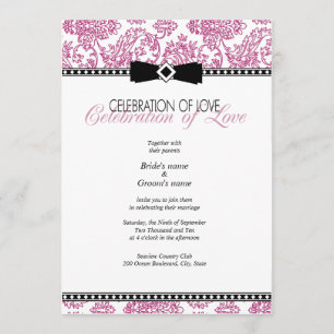 Invitación a la boda floral de Fuchsia