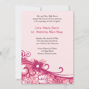 Invitación a la boda floral de Fuschia