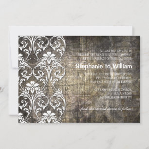 Invitación a la boda floral de Grunge rústico
