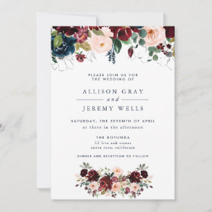 Invitación a la boda floral de invierno