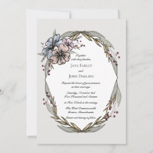 Invitación a la boda floral de invierno