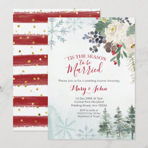 Invitación a la boda floral de invierno