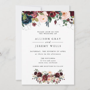Invitación a la boda floral de invierno