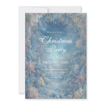 Invitación a la boda floral de invierno con helado