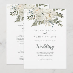 Invitación a la Boda Floral de Invierno y a la Bod