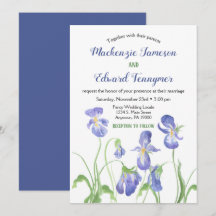 Invitación a la boda floral de Iris morado