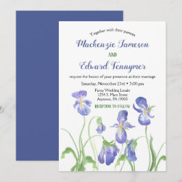 Invitación a la boda floral de Iris morado