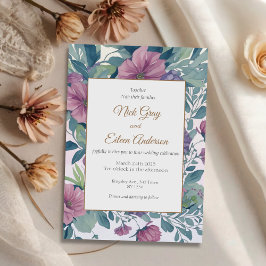 Invitación a la boda floral de jardín encantado