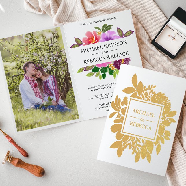 Invitación a la Boda Floral de Jardín vibrante de  (Subido por el creador)