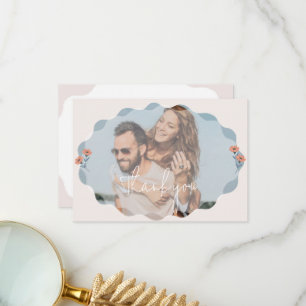 Invitación a la boda floral de júbilo Gracias Cart