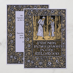 Invitación a la boda floral de Kelmscott vintage