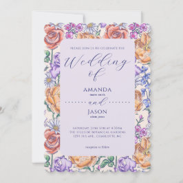 Invitación a la boda floral de la cabaña inglesa V