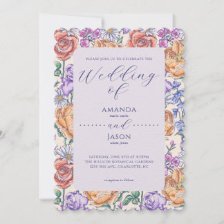 Invitación a la boda floral de la cabaña inglesa V